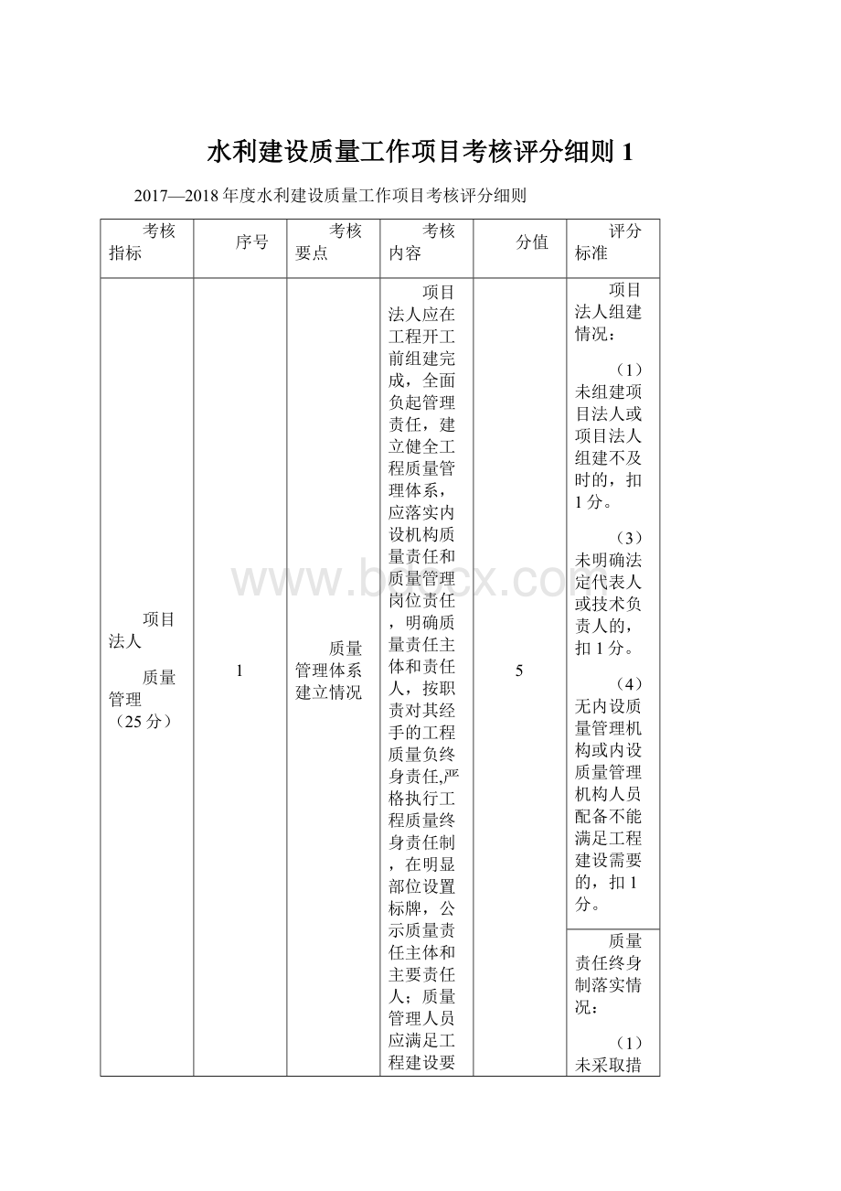 水利建设质量工作项目考核评分细则1.docx_第1页