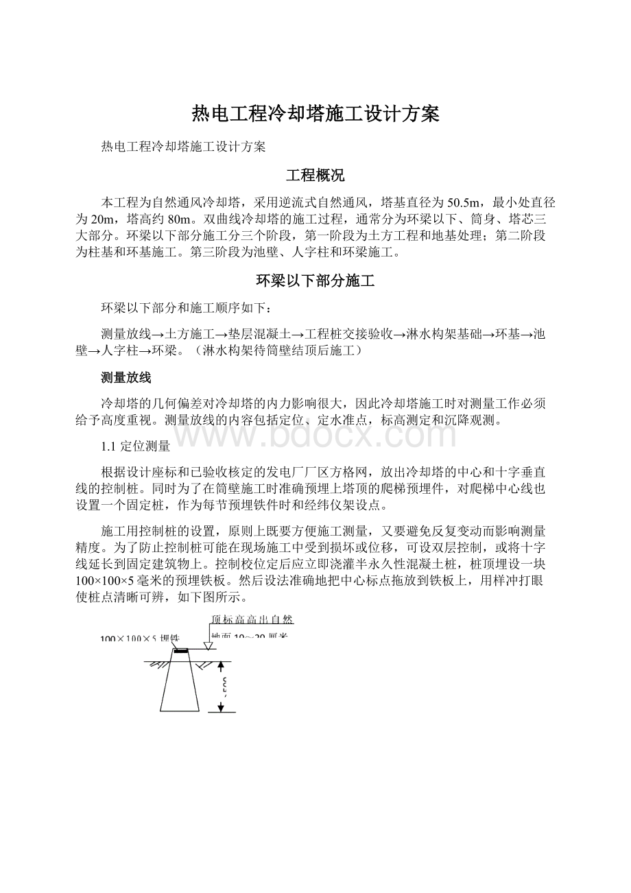 热电工程冷却塔施工设计方案.docx_第1页