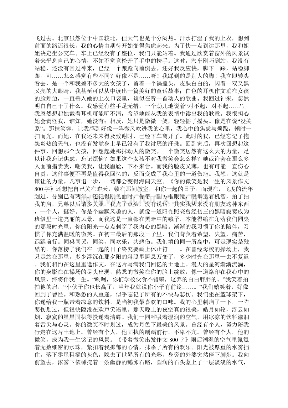 微笑作文800字6篇共32页.docx_第3页