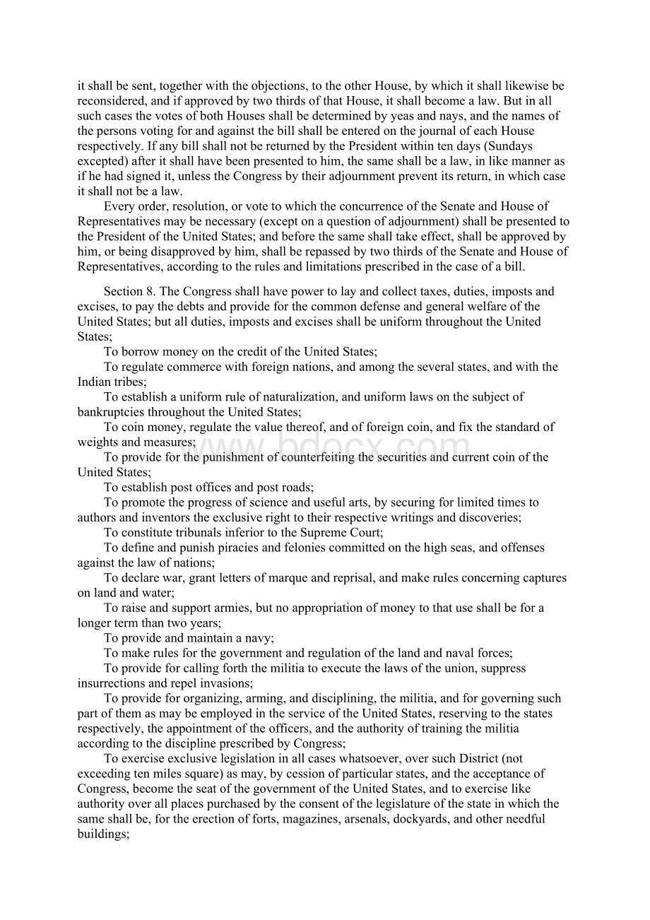 THE CONSTITUTION OF THE UNITED STATES OF AMERICA.docx_第3页