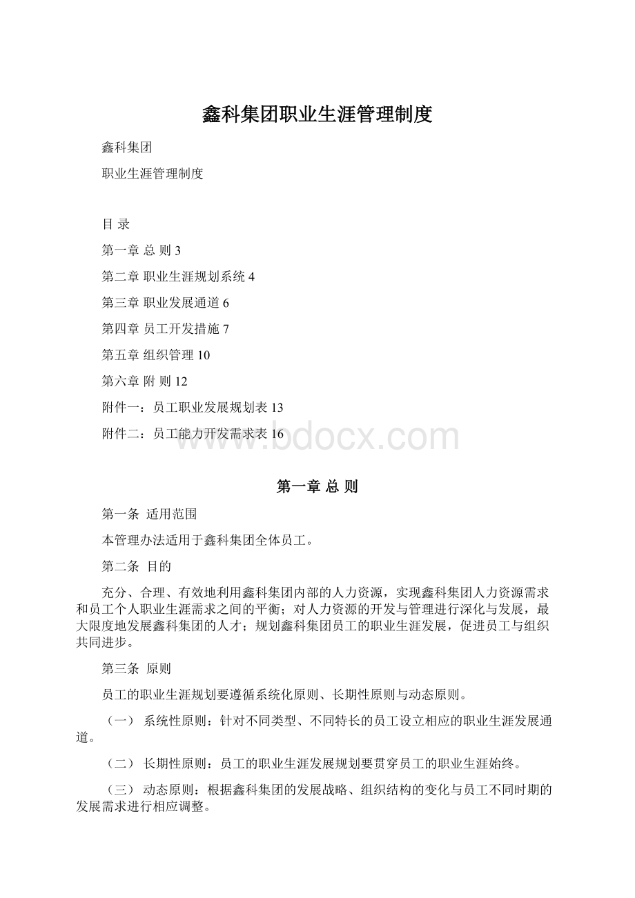 鑫科集团职业生涯管理制度.docx_第1页