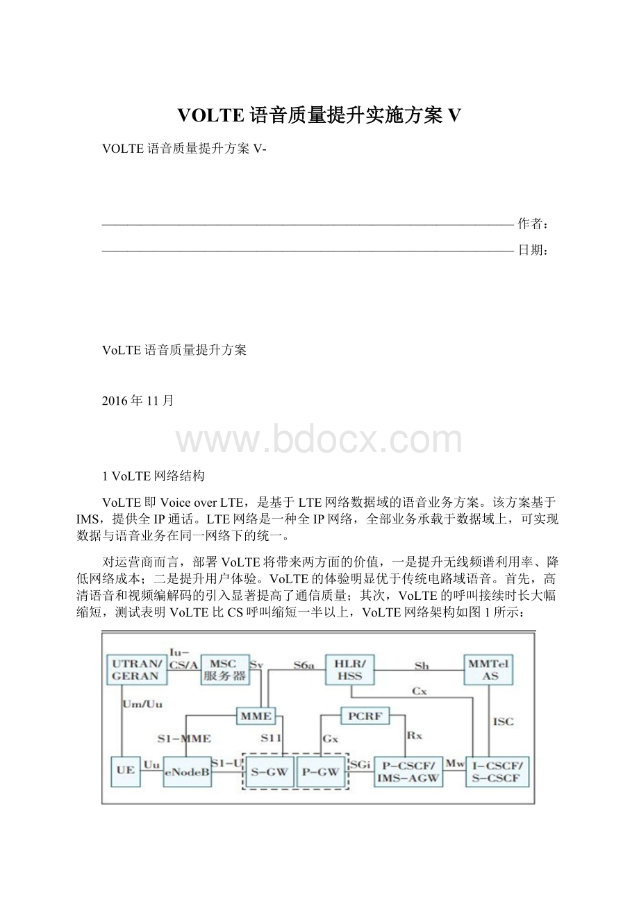 VOLTE语音质量提升实施方案V.docx