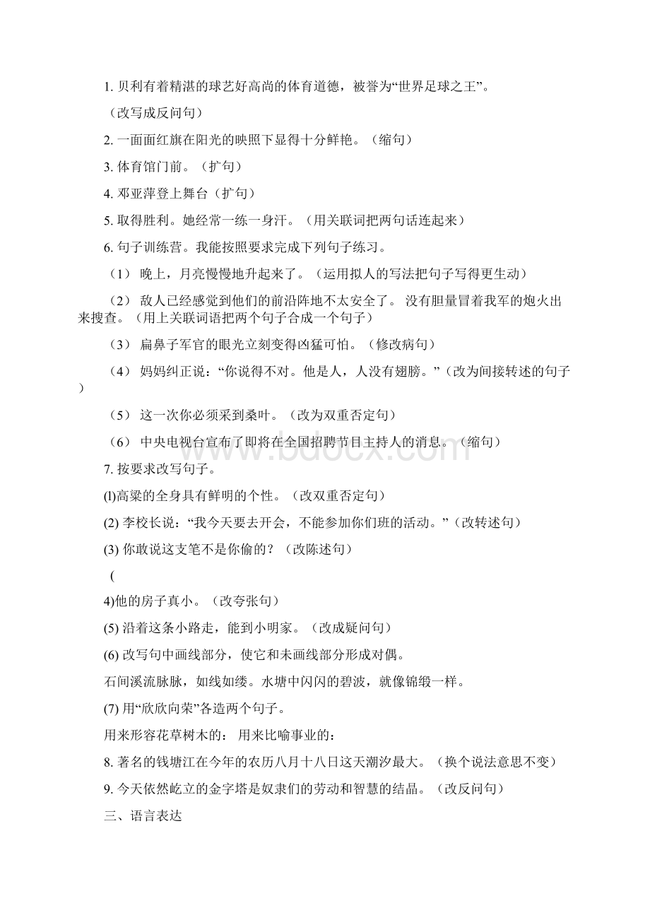 小升初语文专项训练句式转换.docx_第2页