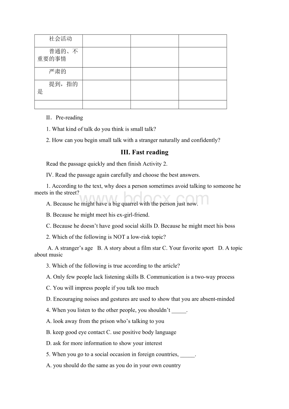 选修六module1 small talk学案.docx_第3页