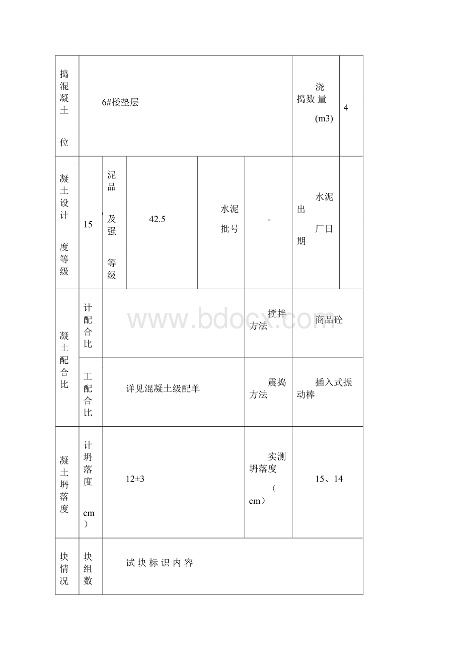 6#楼砼施工记录.docx_第2页