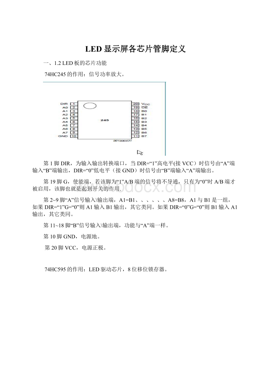 LED显示屏各芯片管脚定义.docx_第1页