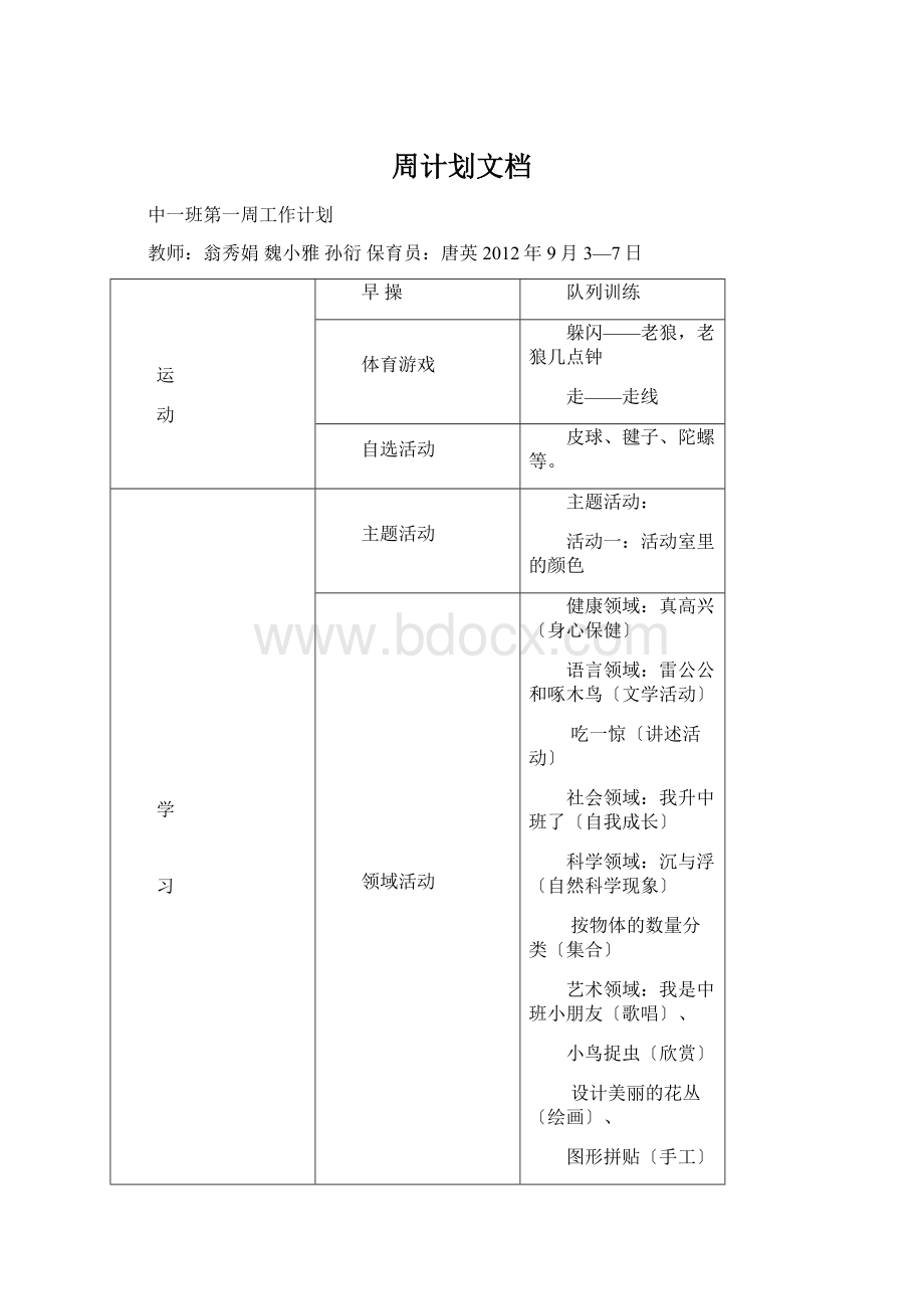 周计划文档.docx