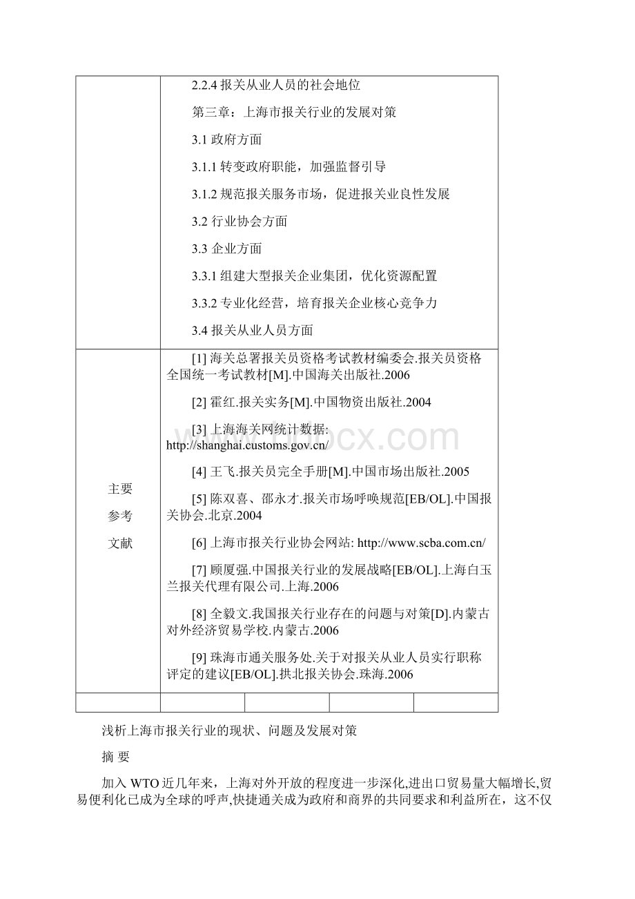 上海市报关行业的现状问题及发展对策分析毕业论文.docx_第3页