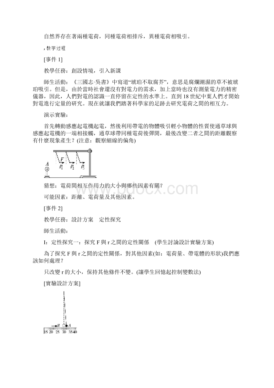 人教版高中物理教案库仑定律.docx_第2页