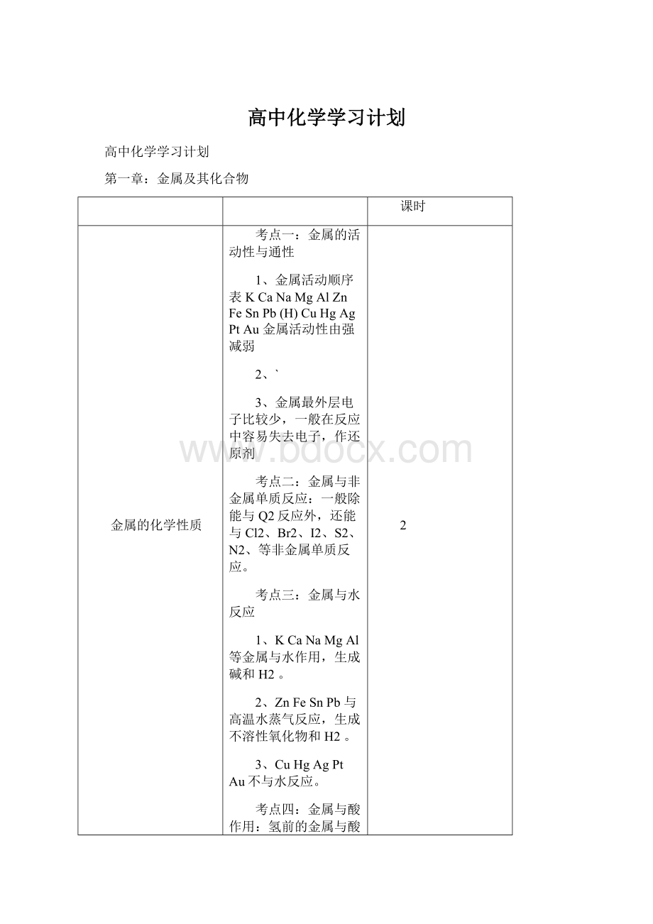 高中化学学习计划.docx