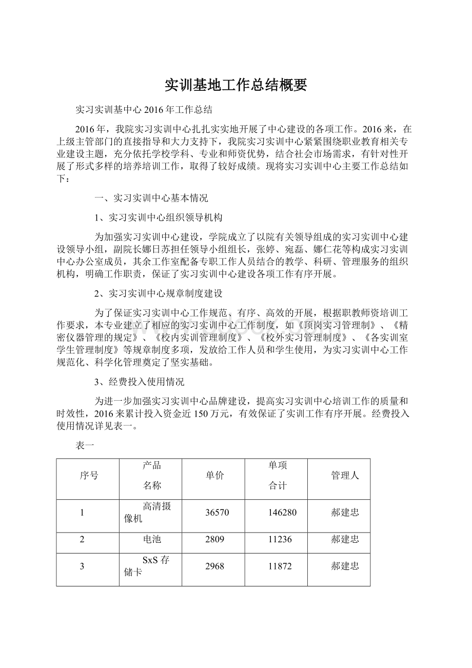 实训基地工作总结概要.docx