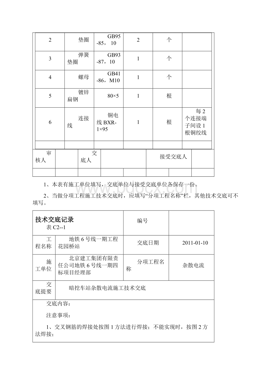 花园桥暗挖车站杂散电流施工技术交底.docx_第2页