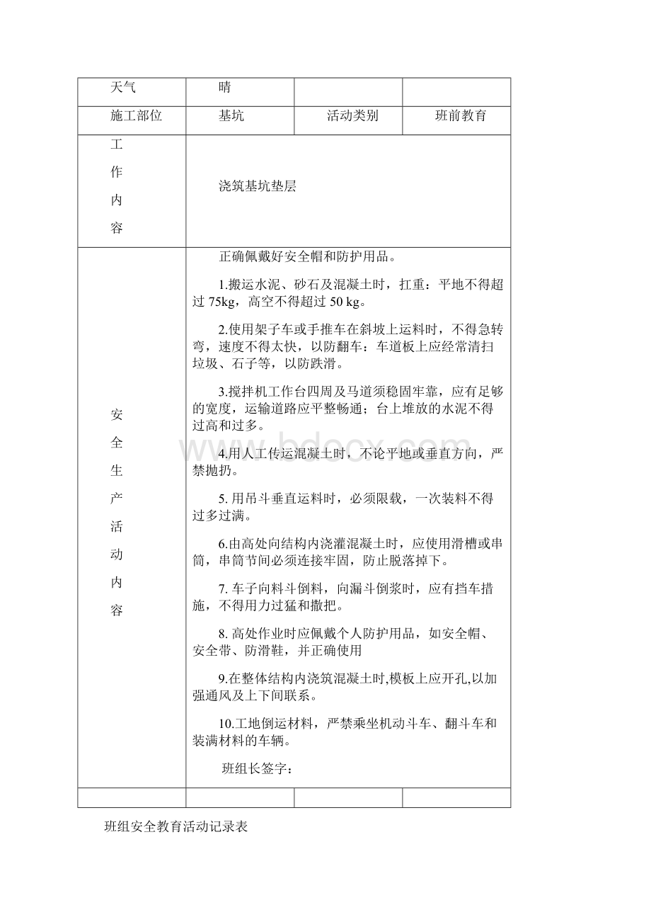 班组安全活动记录表表例范本.docx_第3页