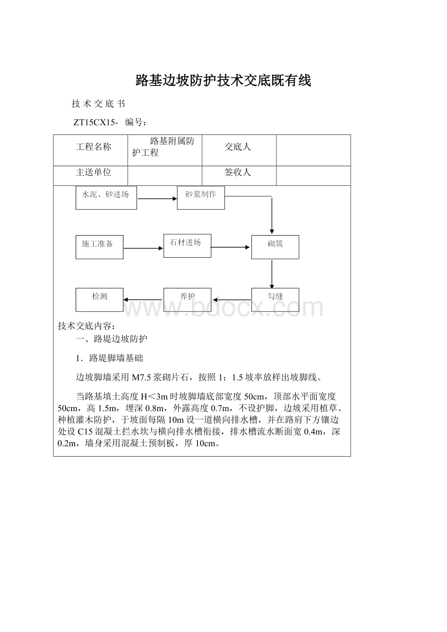 路基边坡防护技术交底既有线.docx