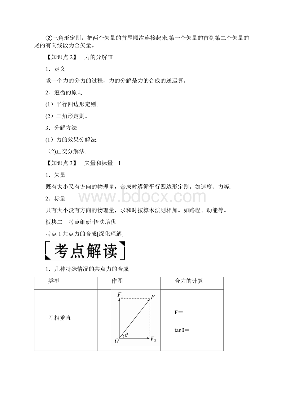 高考物理一轮复习第二章相互作用第2讲力的合成与分解学案整理.docx_第2页