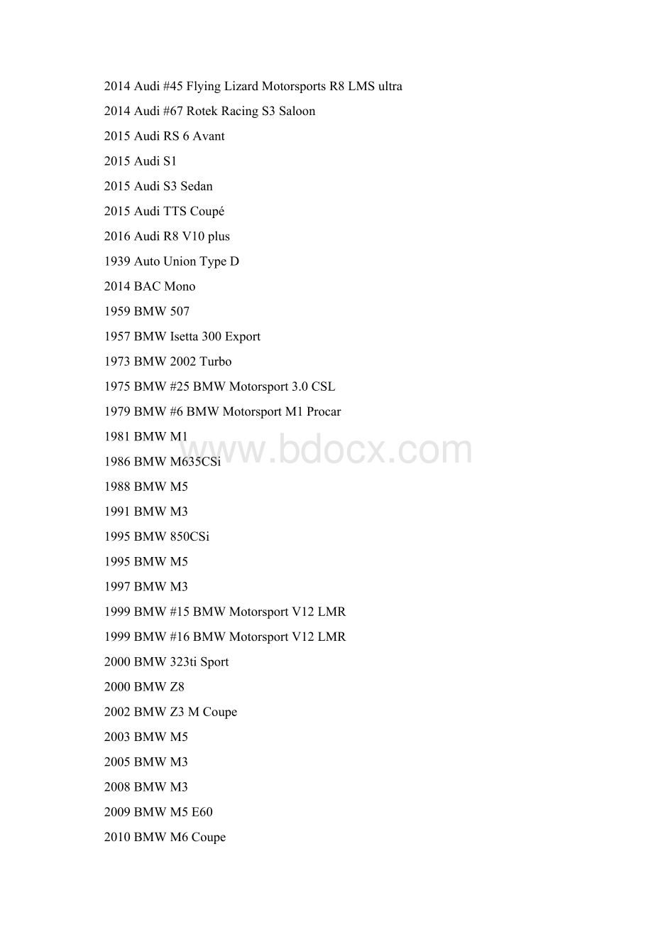 Froza Motorsport 7全部车辆清单.docx_第3页