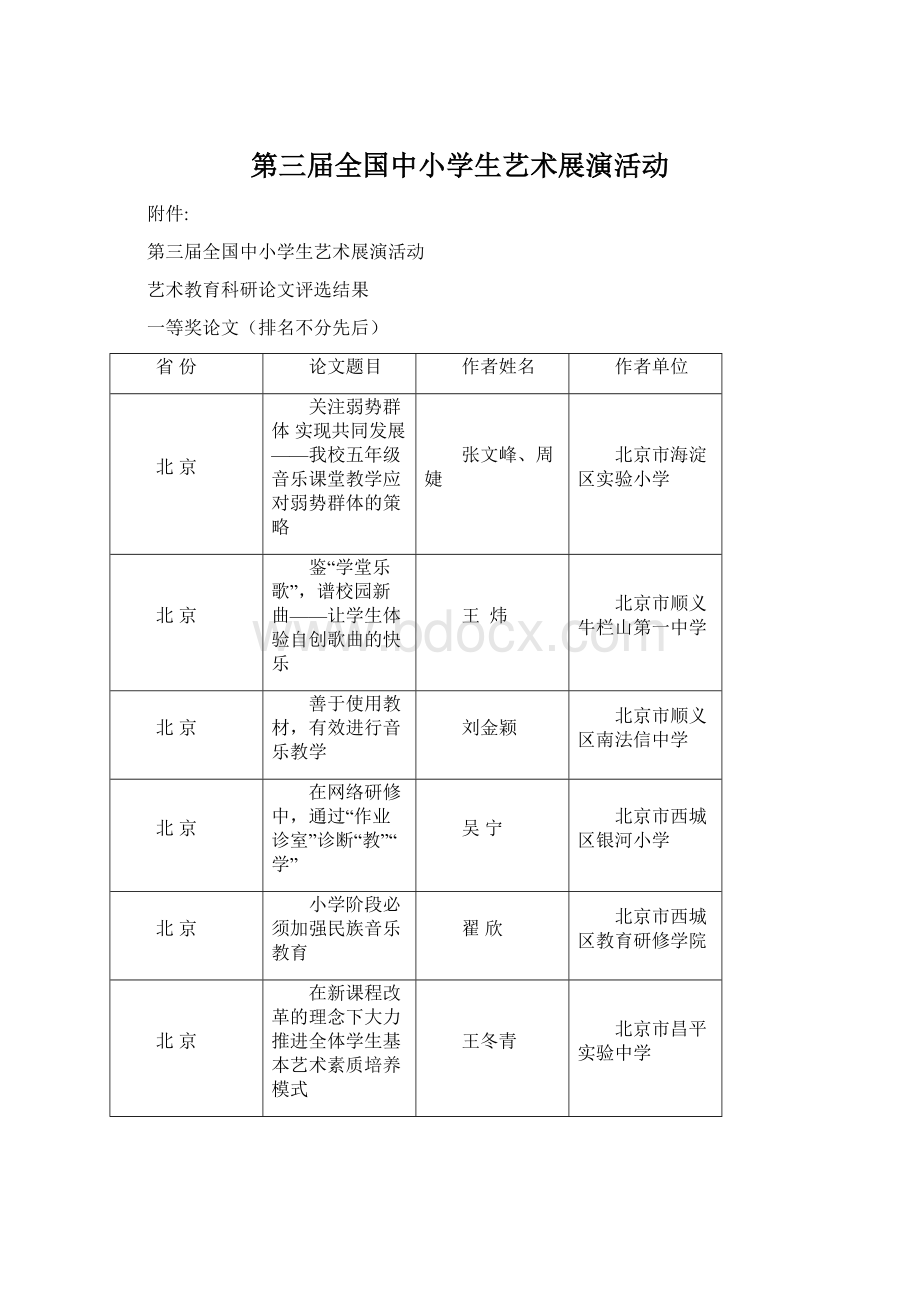 第三届全国中小学生艺术展演活动.docx_第1页