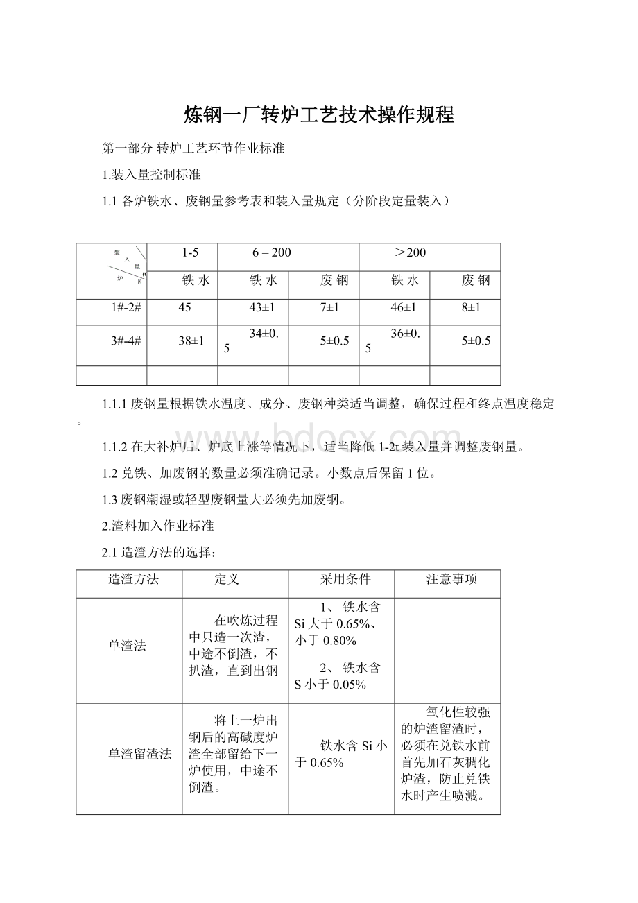 炼钢一厂转炉工艺技术操作规程.docx_第1页