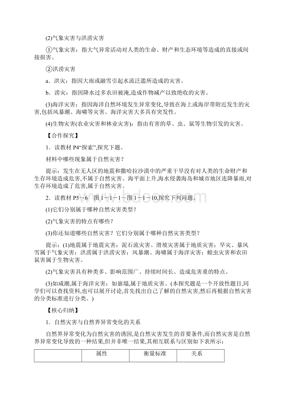 高中地理第一章自然灾害概述第一节自然灾害及其特点学案中图版选修5.docx_第2页