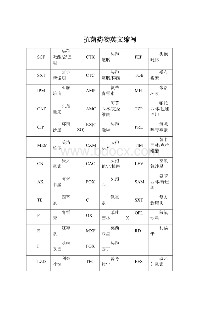 抗菌药物英文缩写.docx