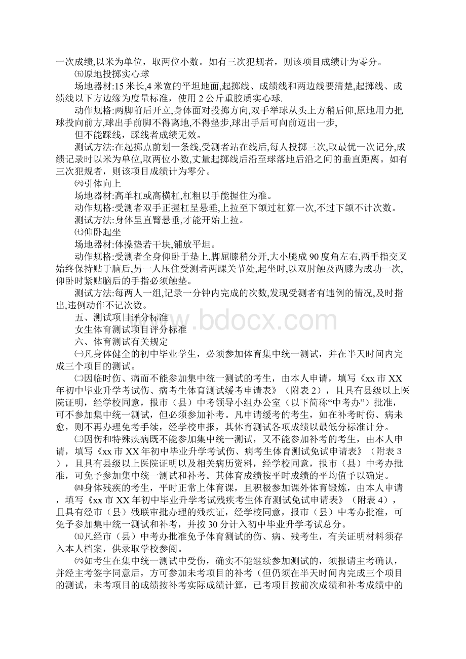 某年初中毕业升学考试体育测试方案.docx_第2页