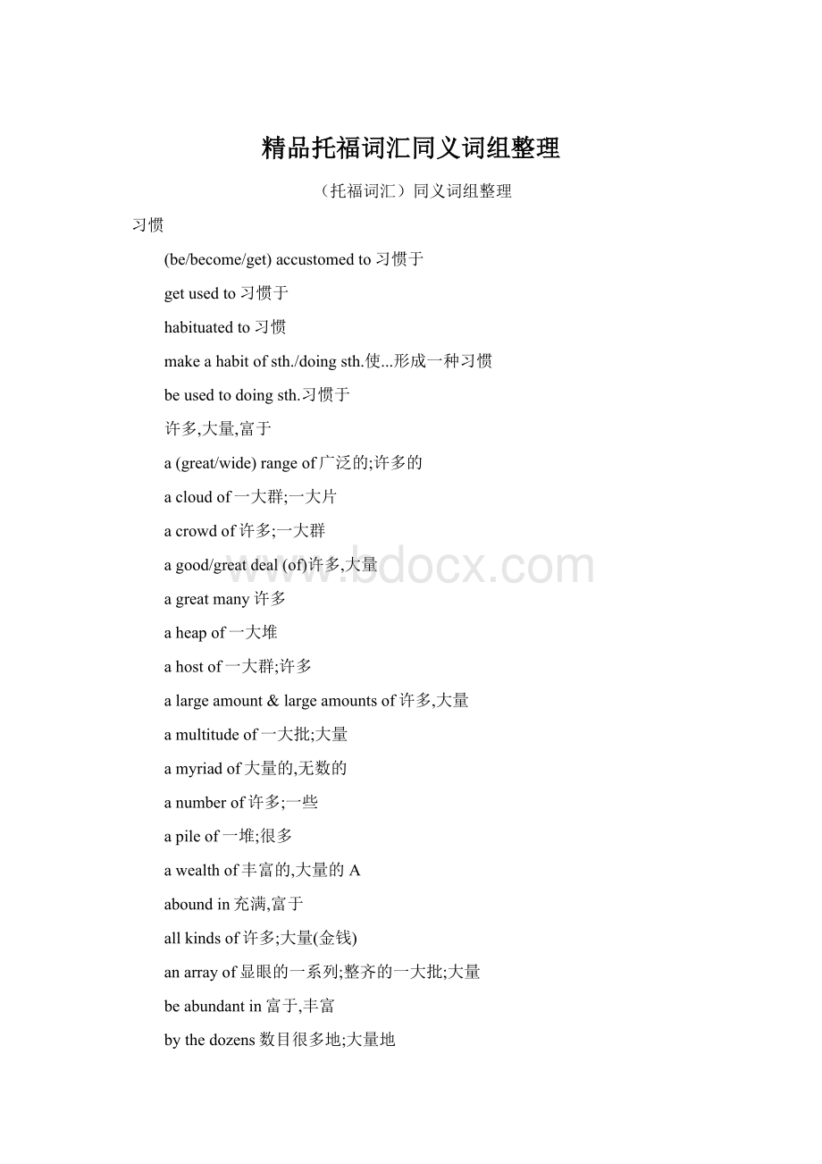 精品托福词汇同义词组整理.docx_第1页