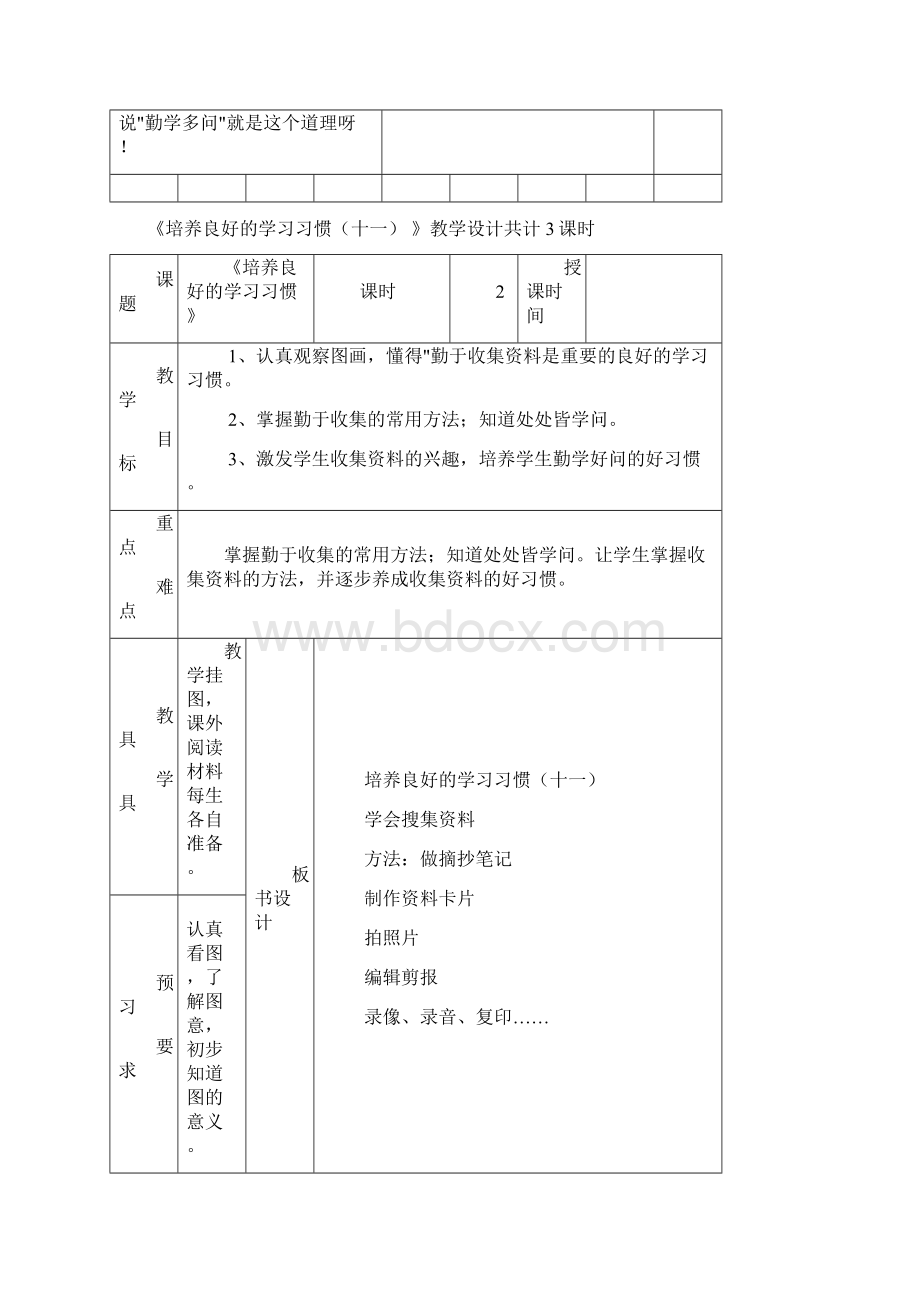 强烈推荐苏版国标小学六年级语文上册表格式教案.docx_第3页