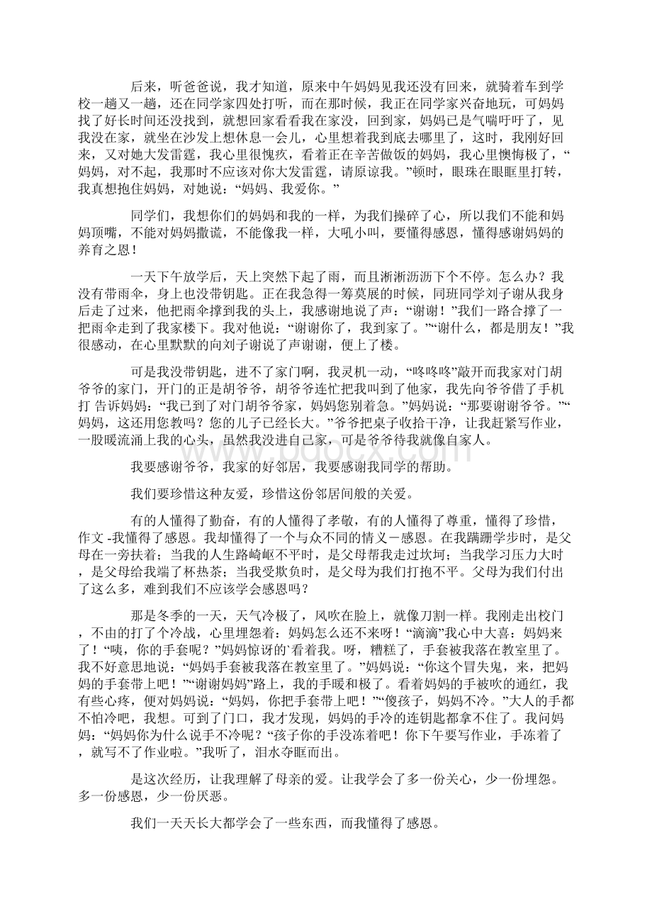 我懂得了感恩作文12篇.docx_第2页