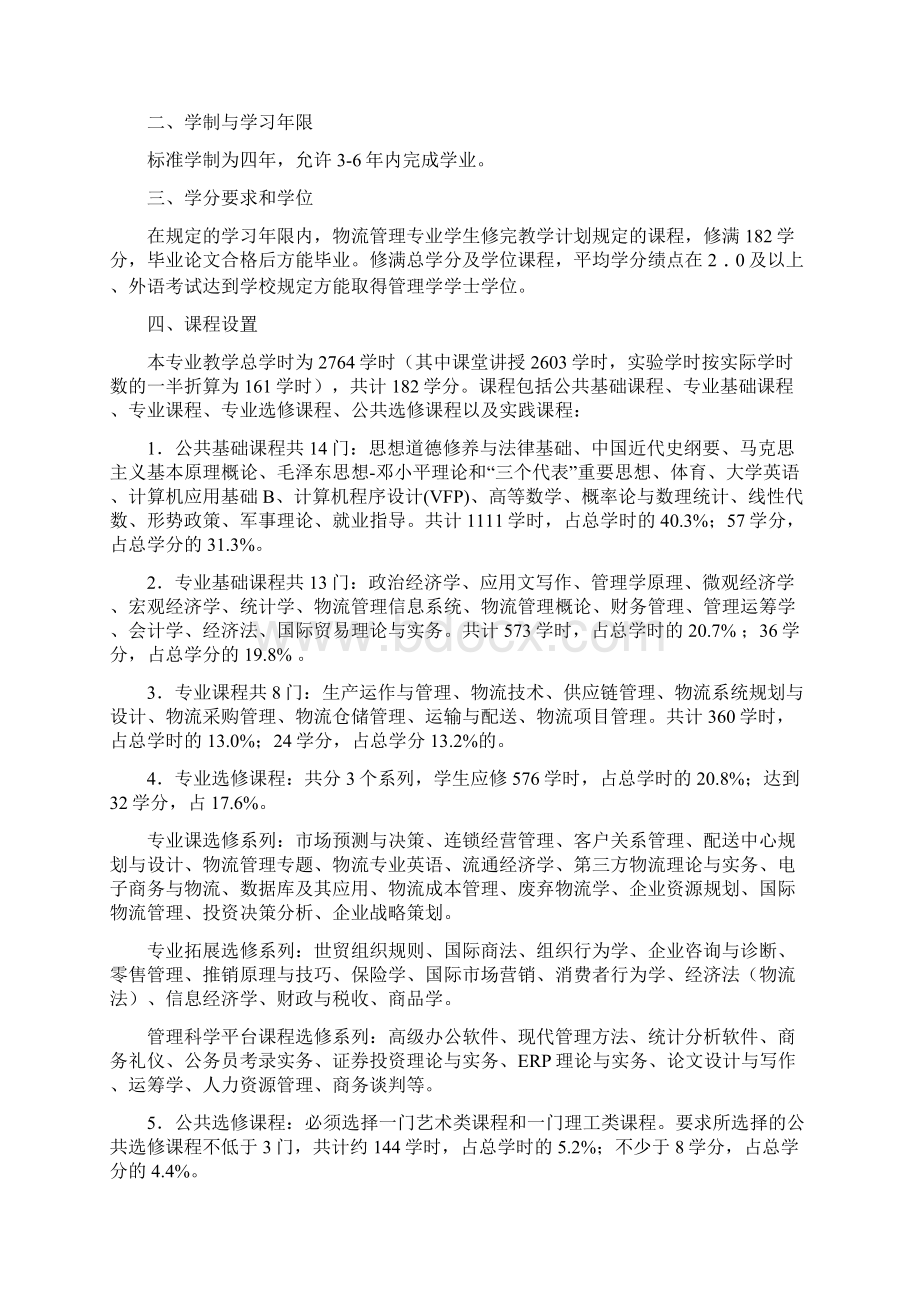 物流管理专业教学大纲汇编 doc.docx_第3页