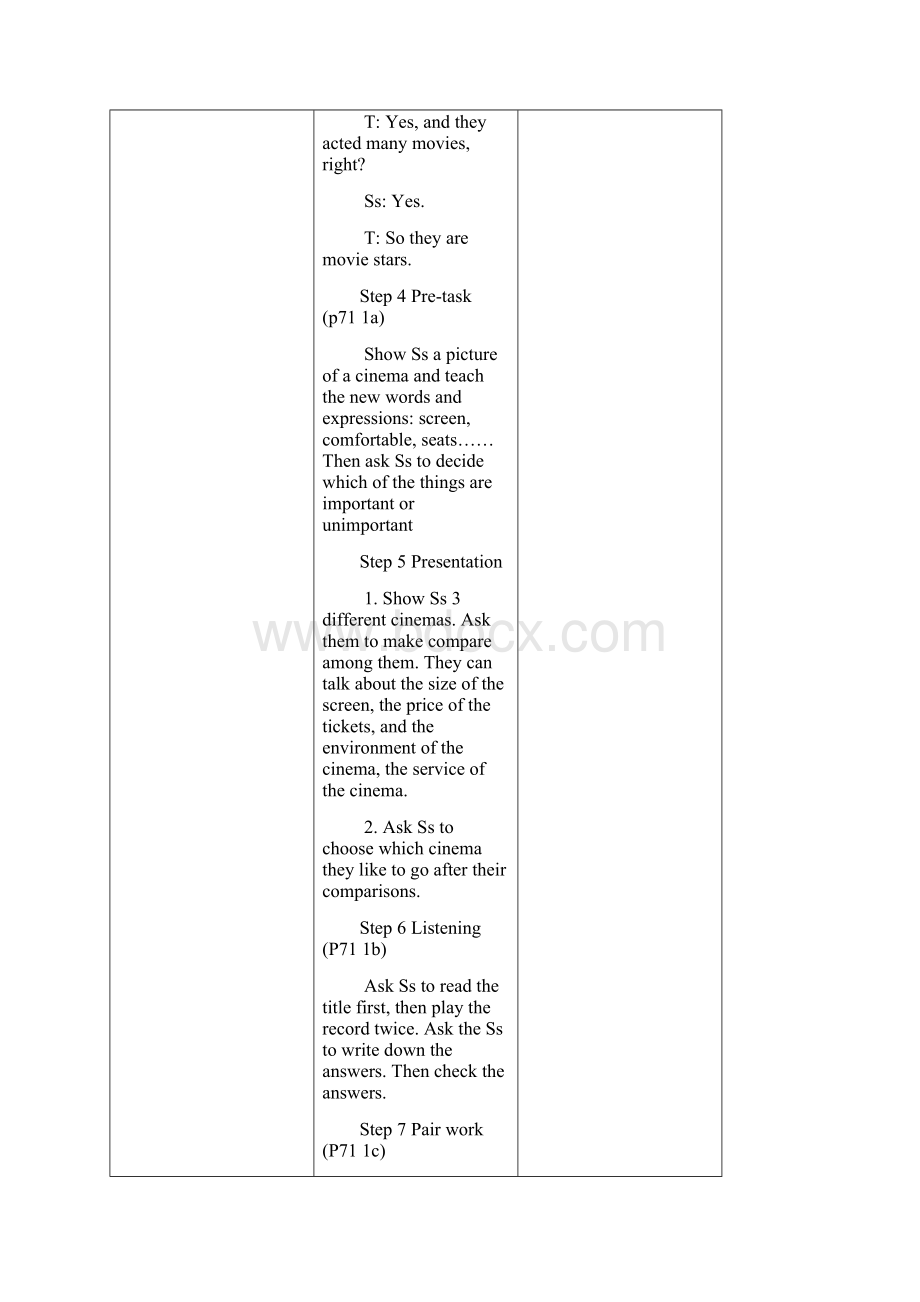 Unit 4 Whats the best movie theater教学设计7课时.docx_第3页