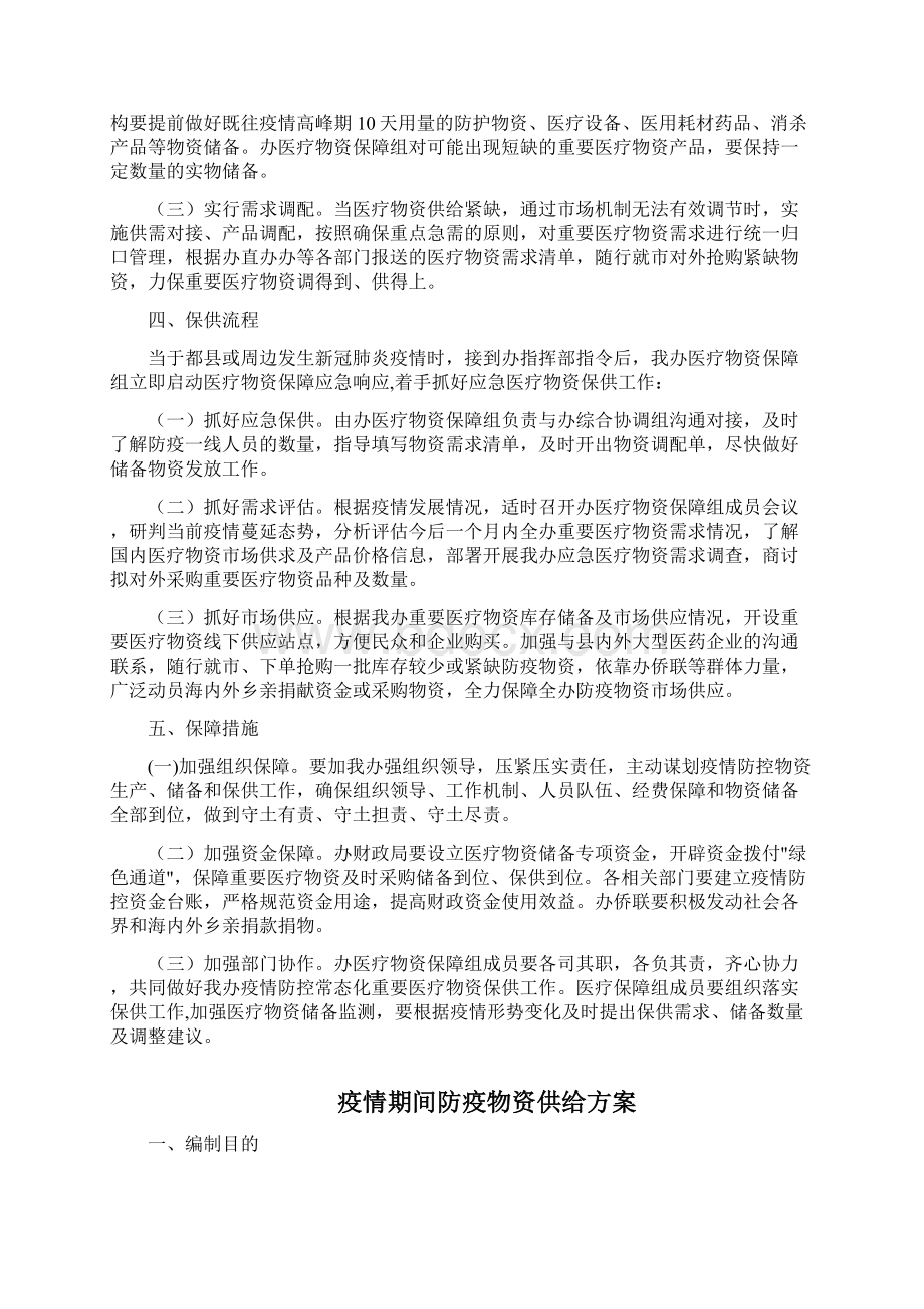 疫情防控常态化医疗物资保供工作方案.docx_第2页