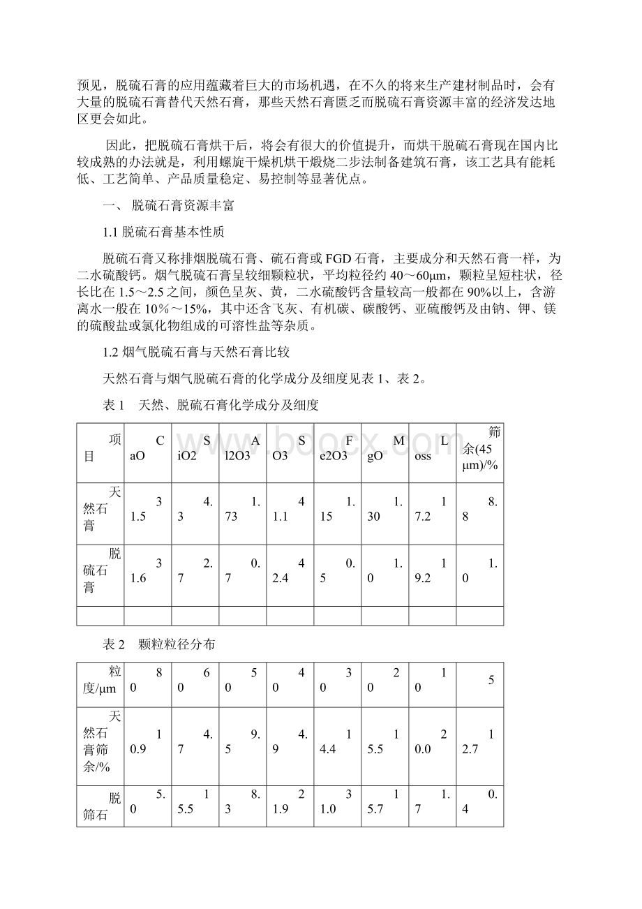 利用螺旋干燥机处理脱硫石膏可行性研究报告经典版.docx_第2页