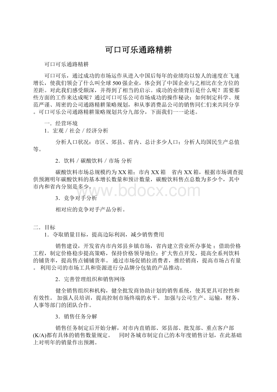 可口可乐通路精耕.docx_第1页