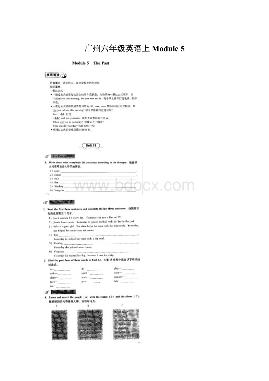 广州六年级英语上 Module 5.docx