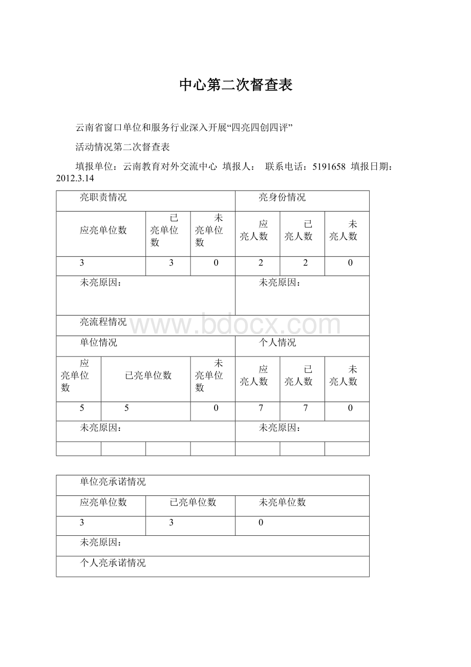 中心第二次督查表.docx