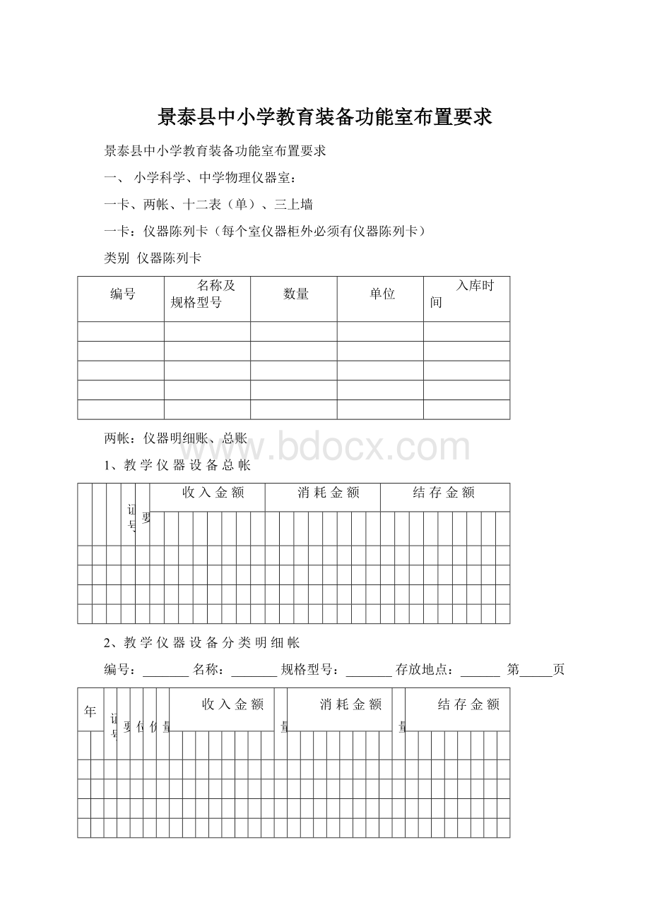 景泰县中小学教育装备功能室布置要求.docx