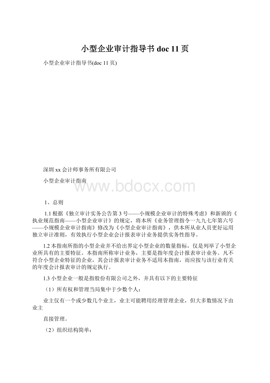 小型企业审计指导书doc 11页.docx_第1页