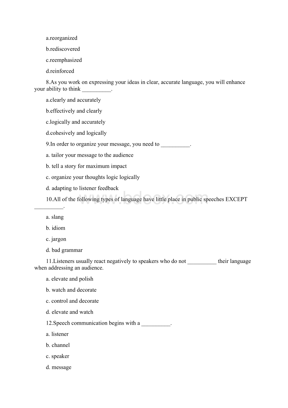 最新A3Test Bank Part IIChapter 1 Speaking in Public.docx_第3页