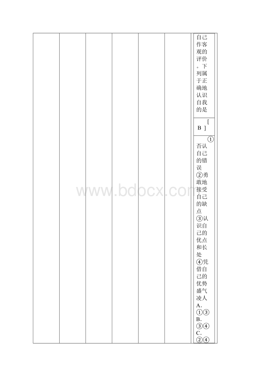 政治中考复习学生自我诊断表 自动保存的.docx_第3页