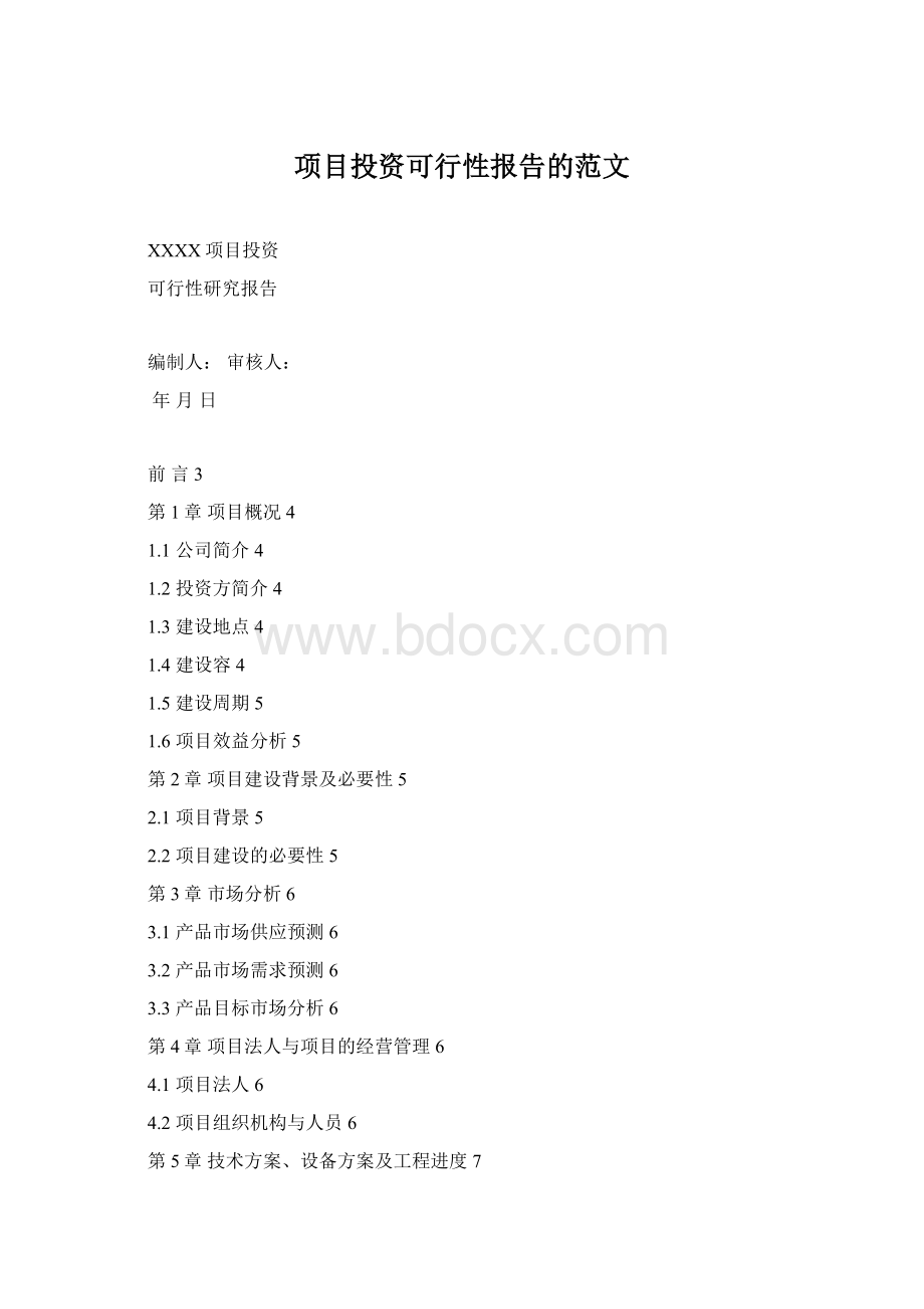 项目投资可行性报告的范文.docx_第1页