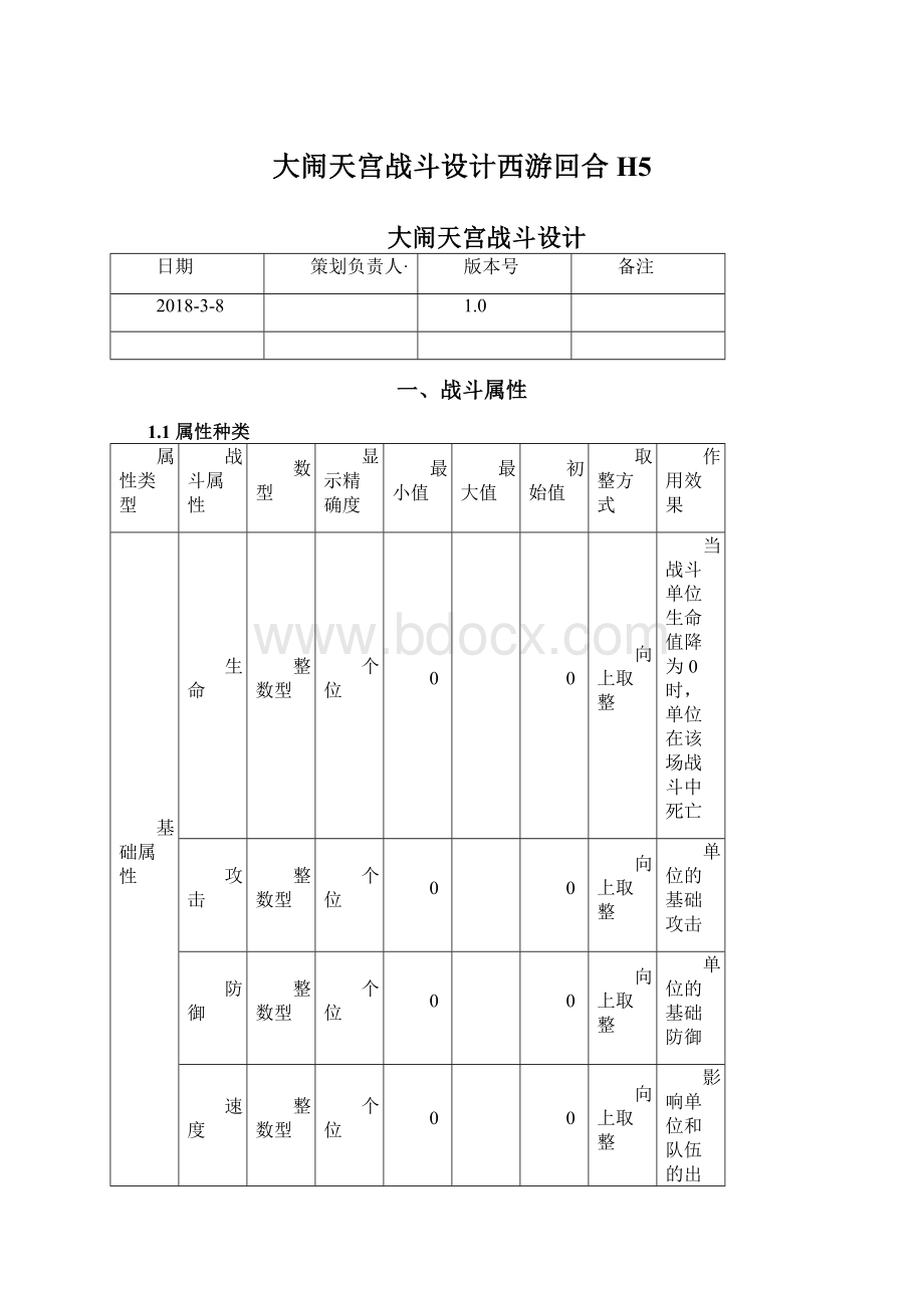 大闹天宫战斗设计西游回合H5.docx