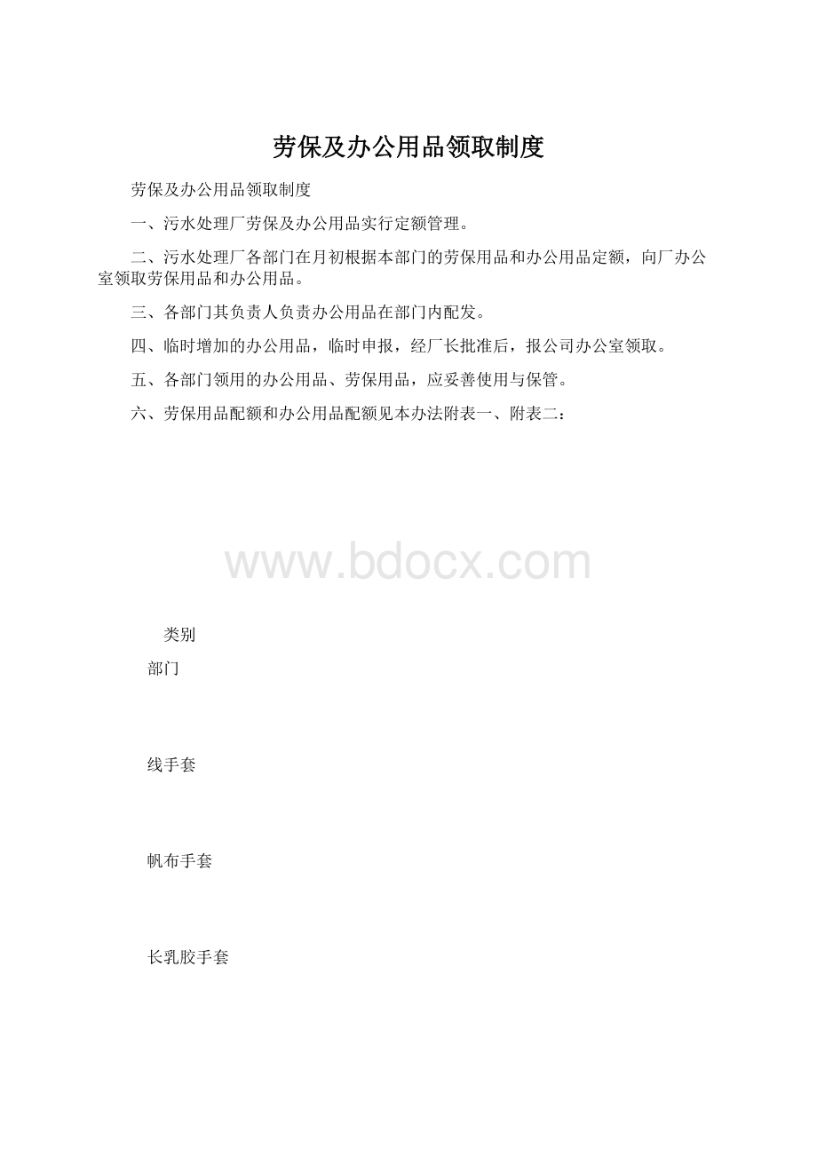 劳保及办公用品领取制度.docx