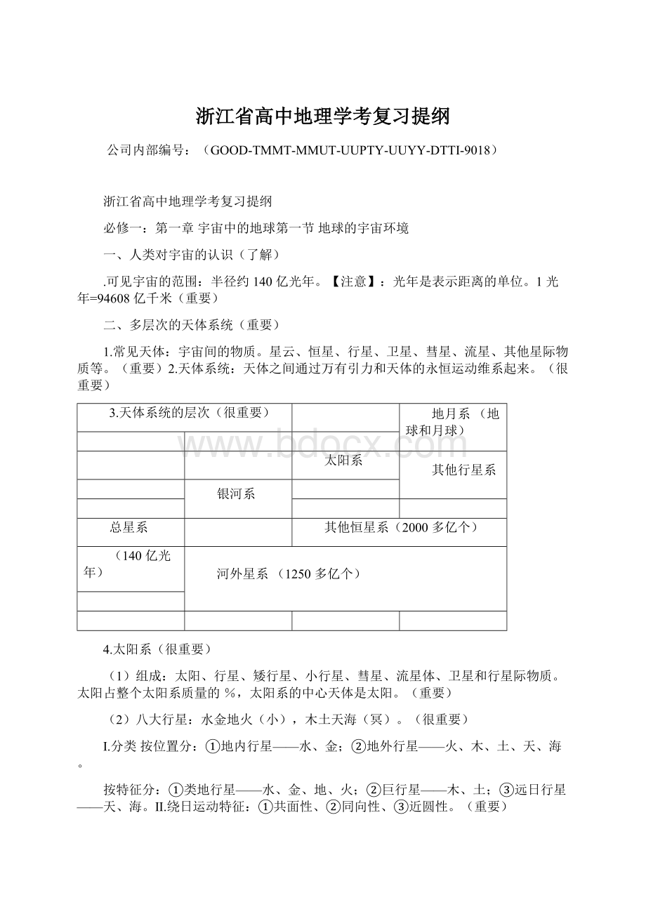 浙江省高中地理学考复习提纲.docx