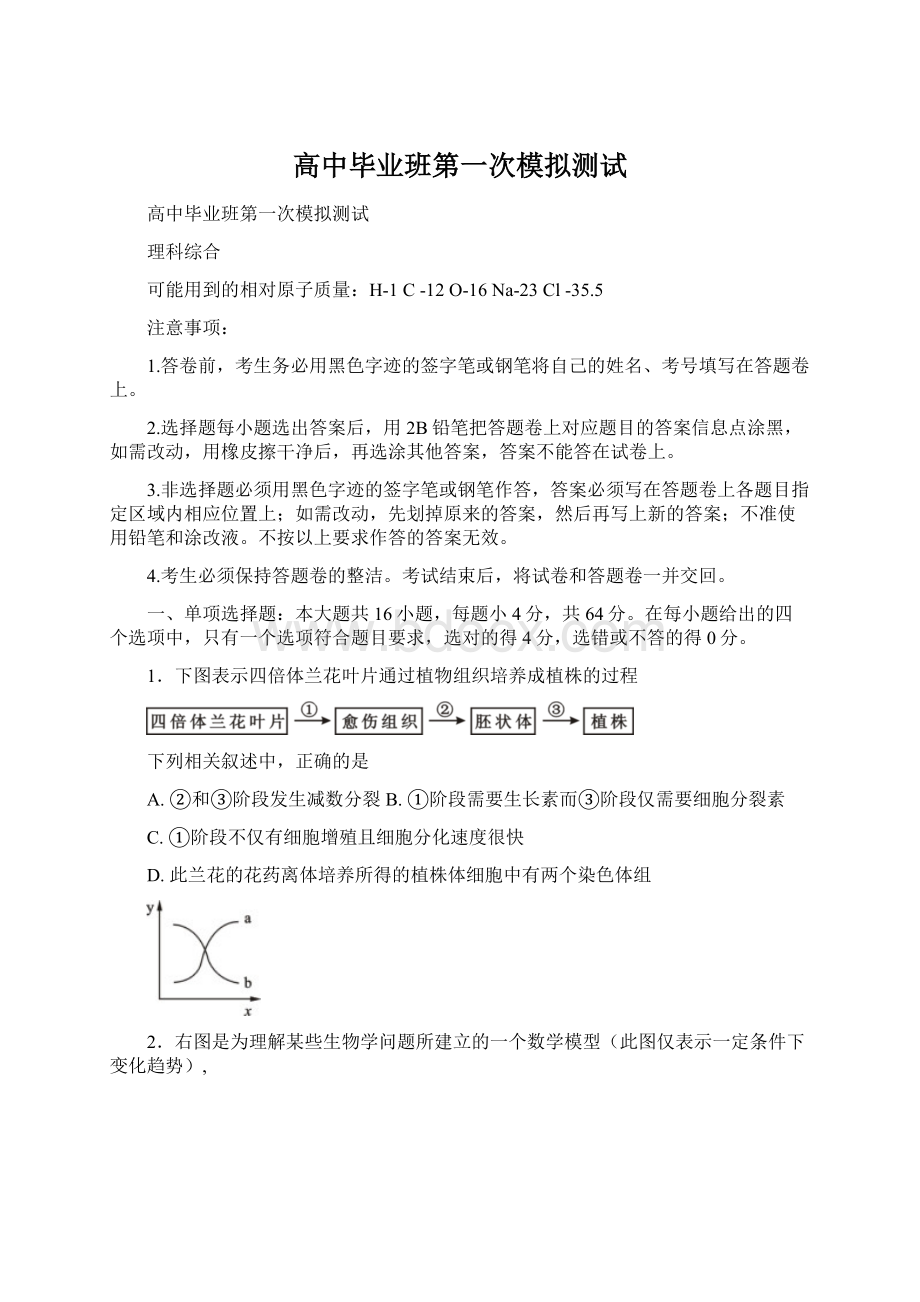 高中毕业班第一次模拟测试.docx