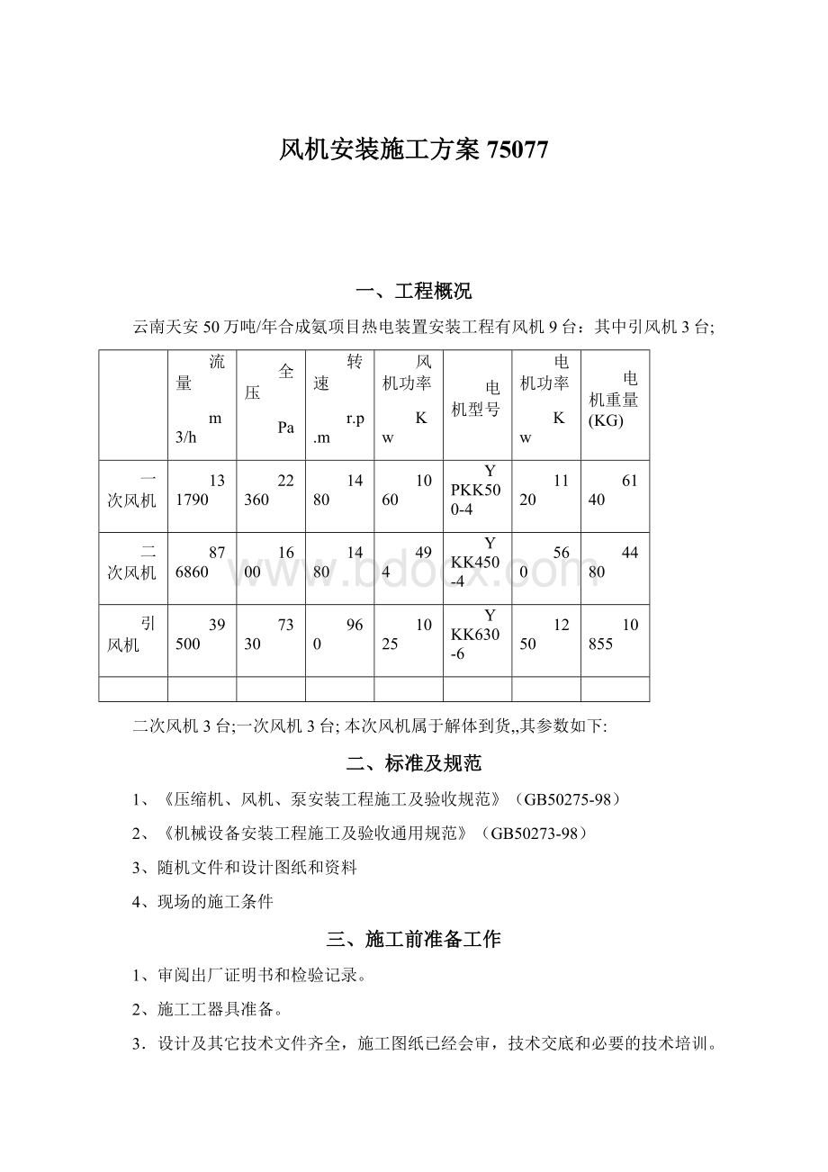 风机安装施工方案75077.docx_第1页