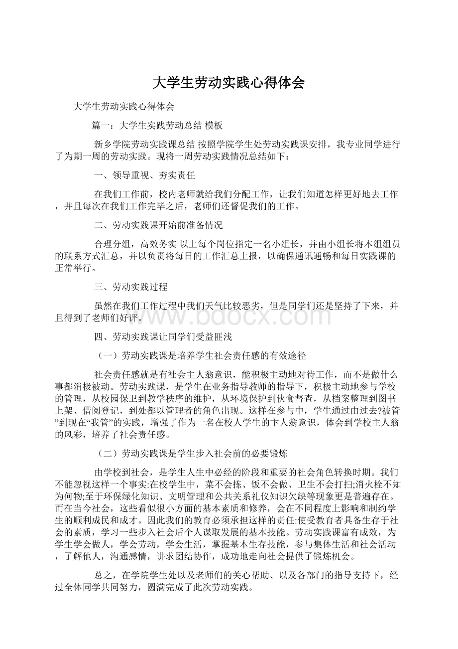 大学生劳动实践心得体会.docx