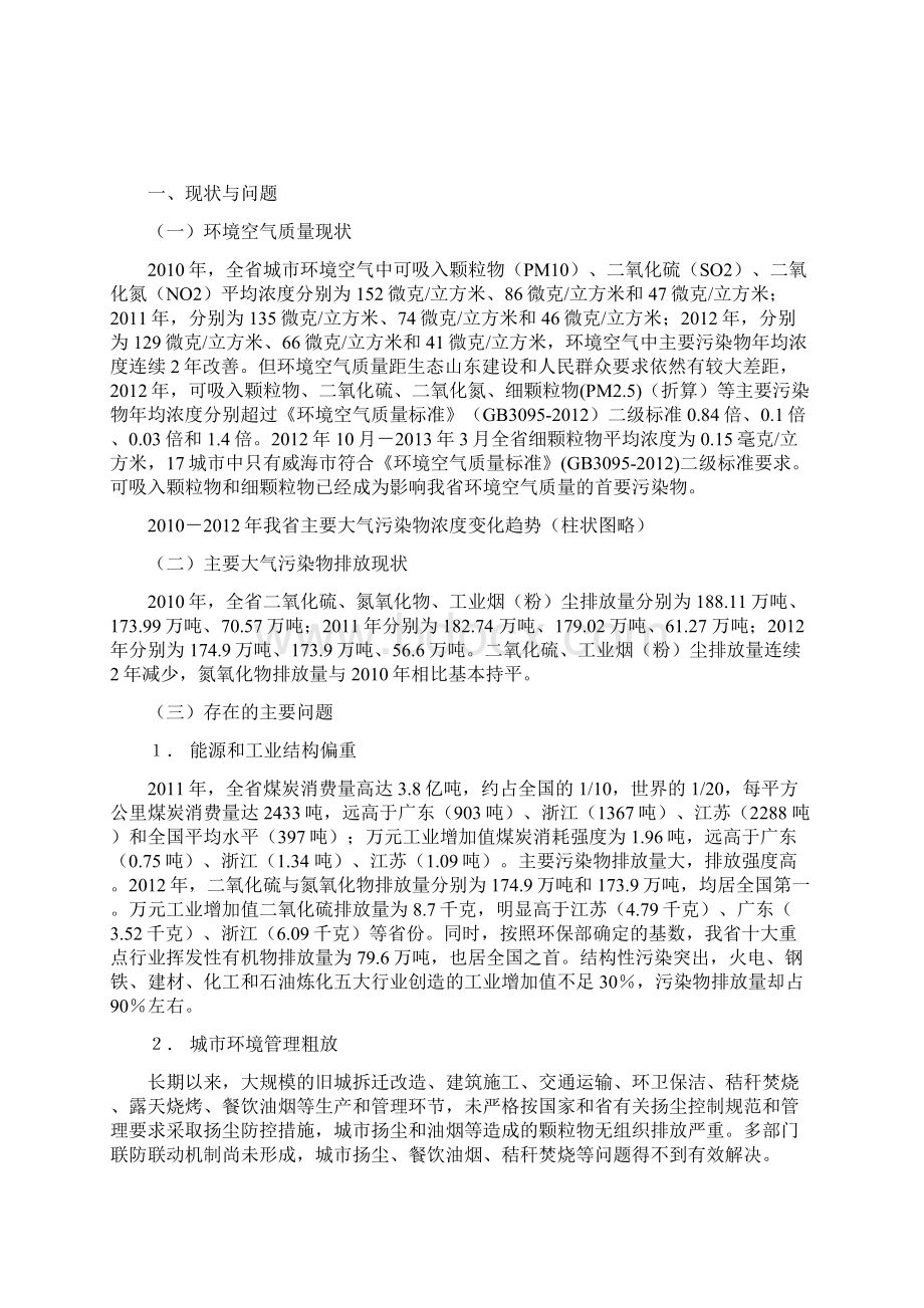 山东省大气污染防治规划格式调整后解析.docx_第2页