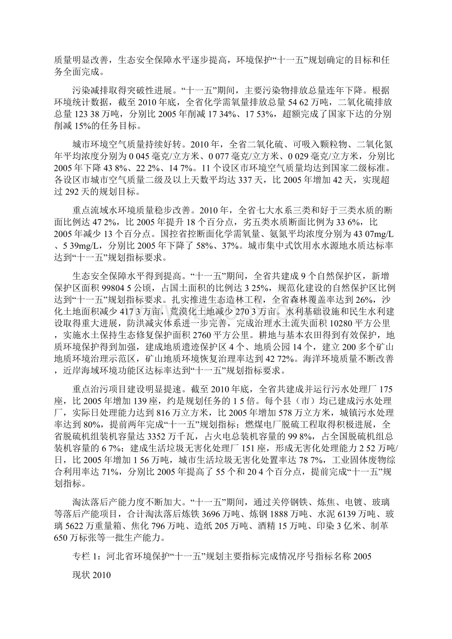 河北省生态环境保护十二五规划.docx_第2页