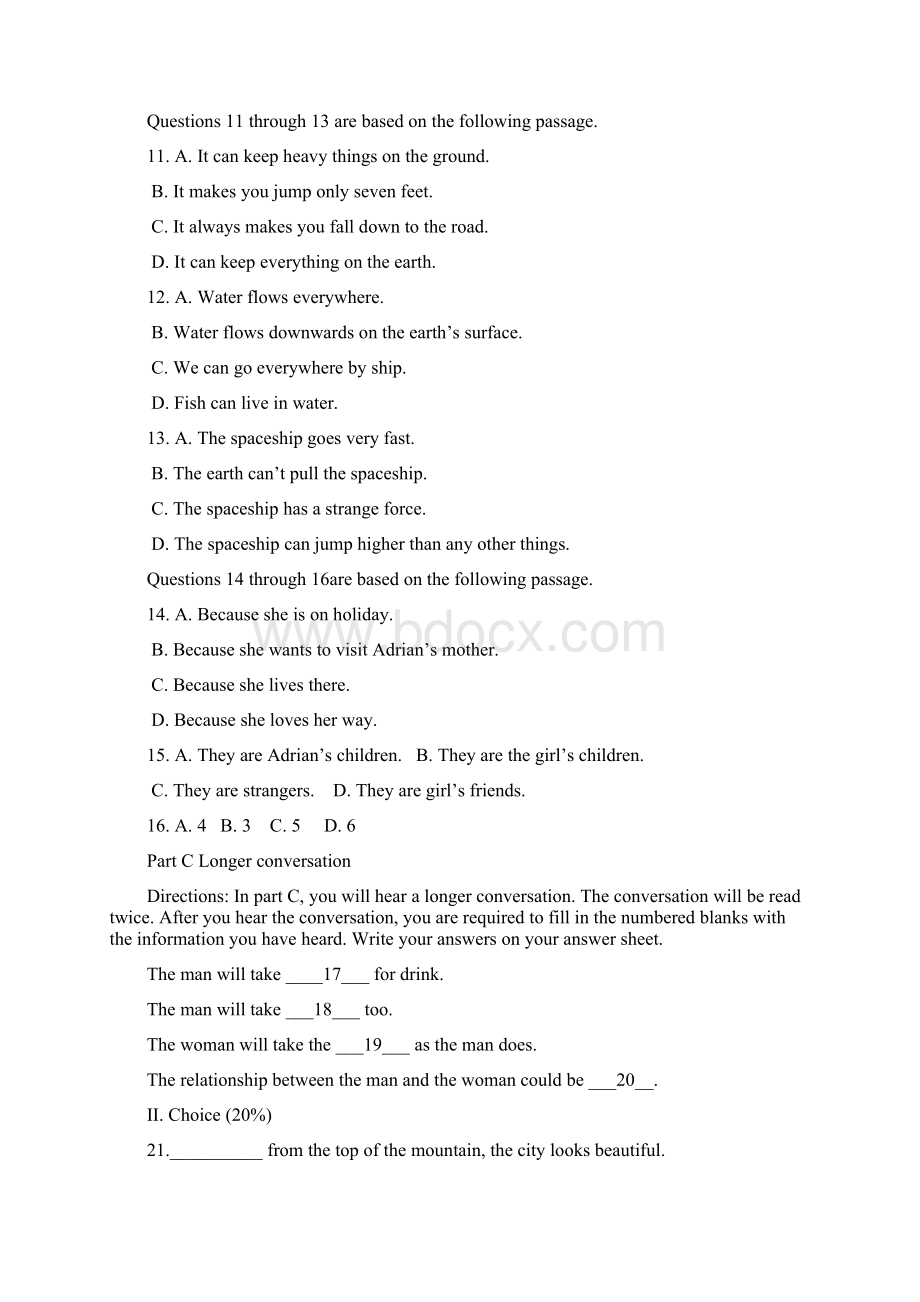 年新人教版高二英语科上学期期末考试试题.docx_第2页