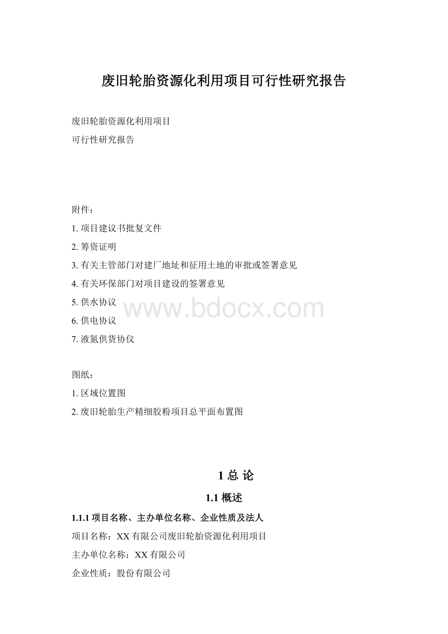 废旧轮胎资源化利用项目可行性研究报告.docx_第1页